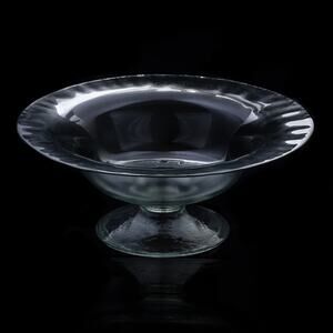 Vintage Simon Pearce Shelburne Large Glass Centrepiece Studio Pedestal Bowl MCM